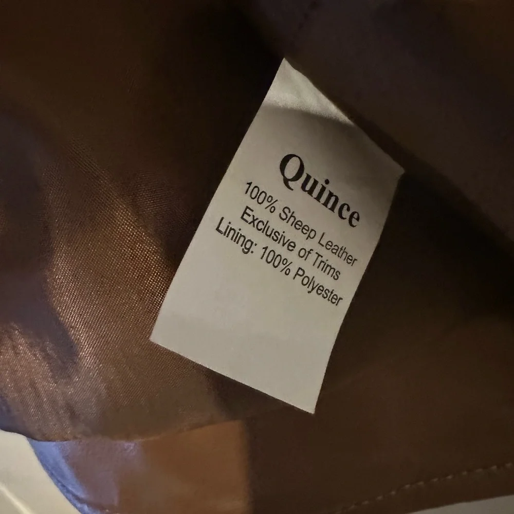 Quince Brown (Burnt Umber) Leather Jacket Size Large - Picture 5 of 6